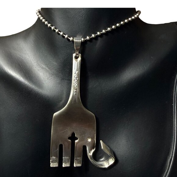 Alma Antigua Jewelry - Vintage Elephant Silver Fork Pendant | Upcycled Tudor Silverware Jewelry